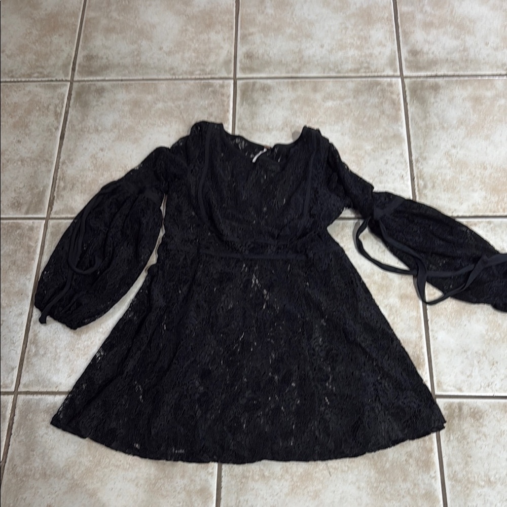Free People Black Lace Maxi Dress